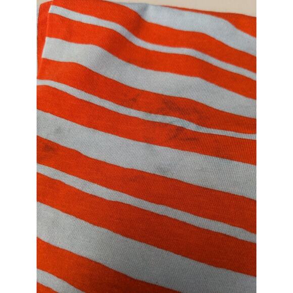 Marimekko Uniqlo Sz Small Crew Neck Tee T Shirt Orange Blue Stripe Half Sleeves - Picture 3 of 16